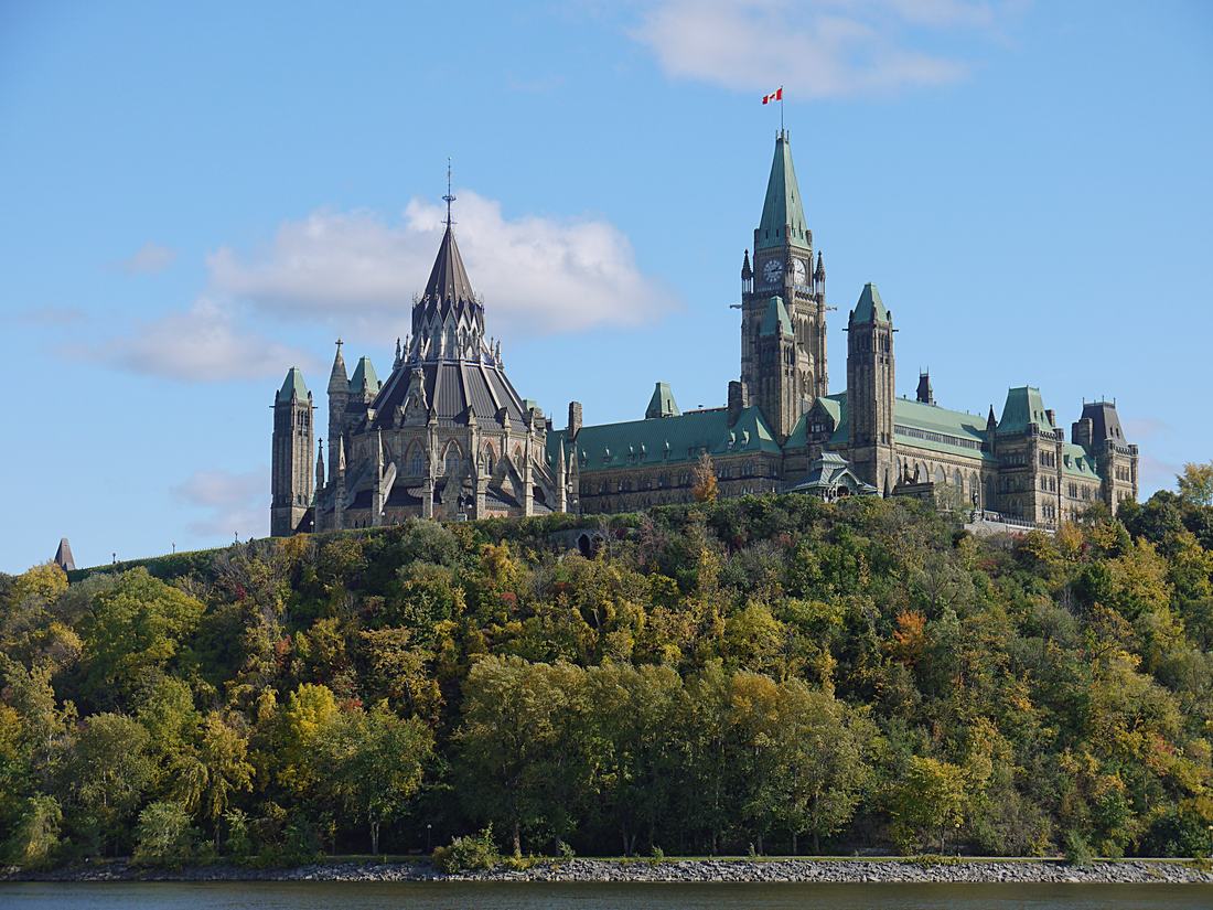 Parliament Hill seen from the Ottawa River