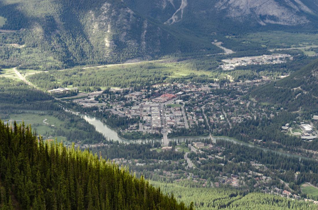 The town of Banff seen from Sulphur Mountain